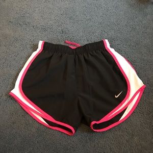 Black, pink, and white nike atheistic shorts Small